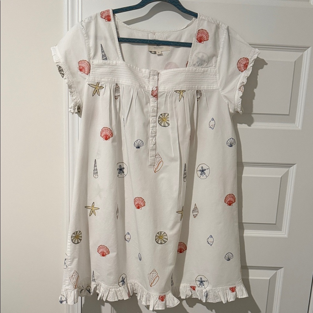 Printfresh XL Embroidered seashells Nightgown